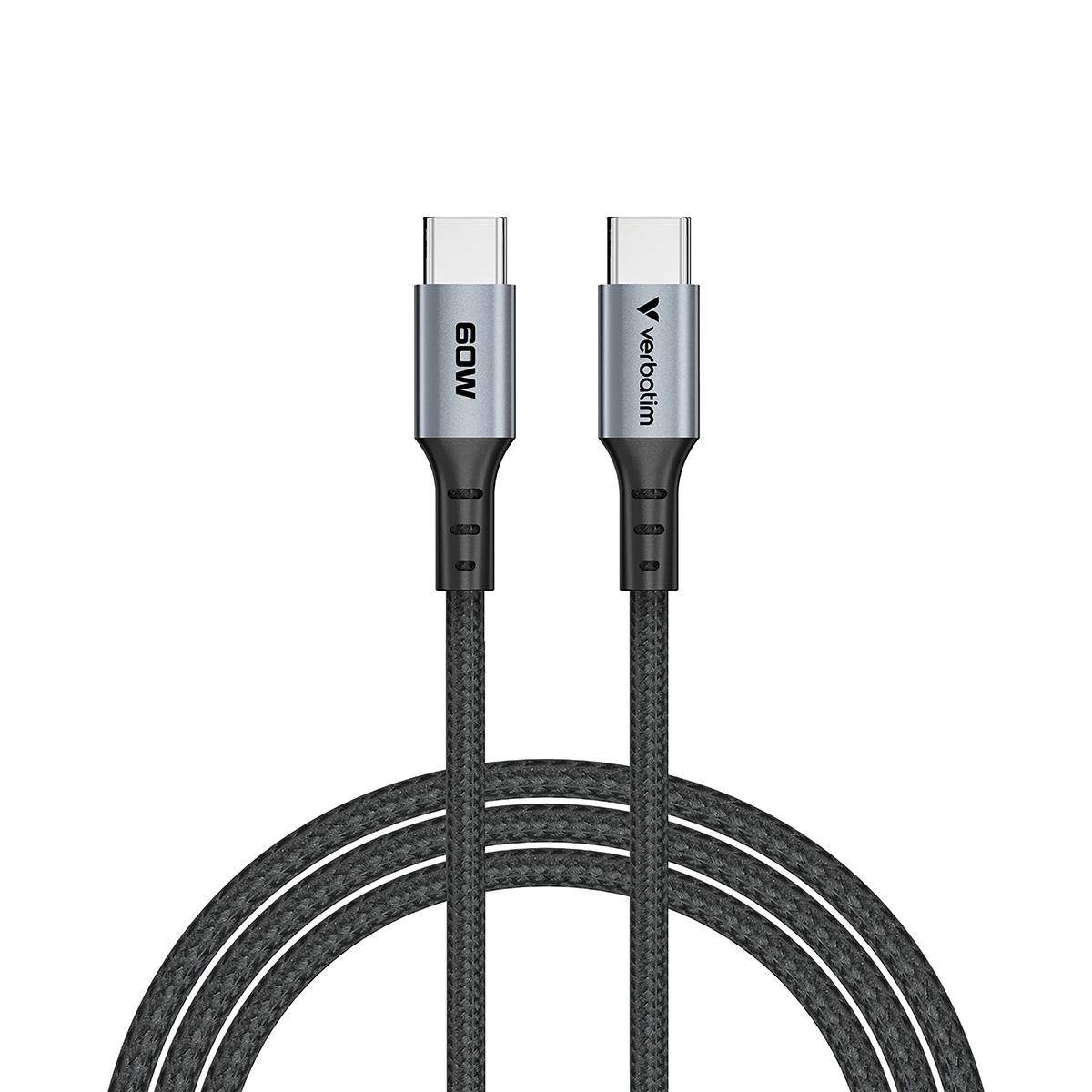 Cable de Carga y Sincronización de datos USB-C Verbatim 31848 100W 120Cm con Display, Negro
