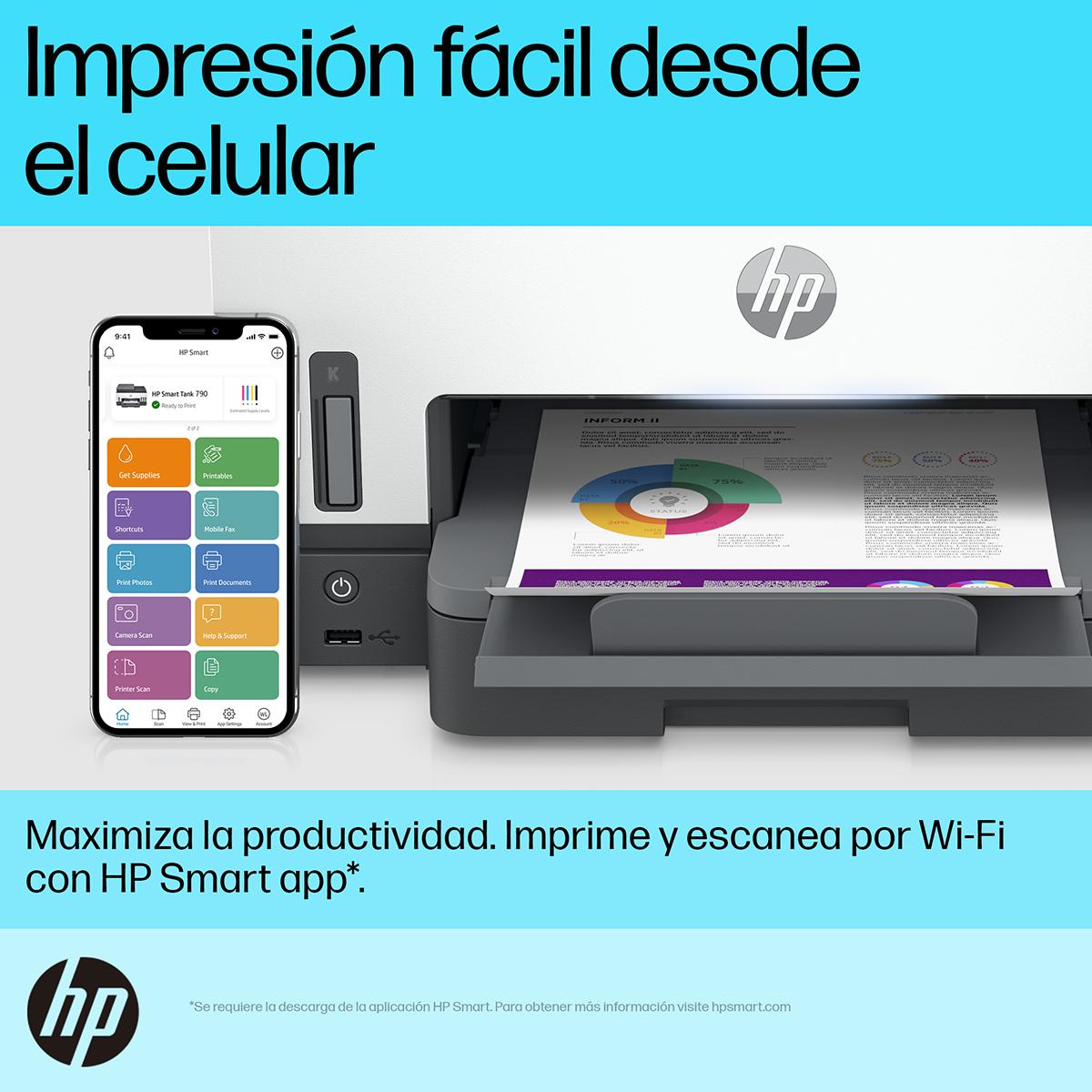 Impresora Multifuncion Hp Smart Tank 790 Wifi 4WF66A