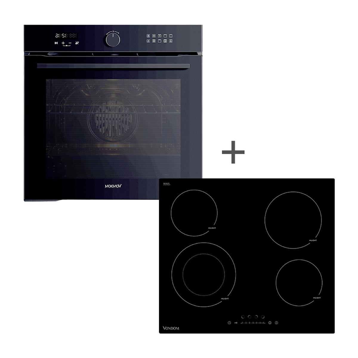Combo Cocción Vondom - Horno Digital Empotrable 60 Cm + Anafe Vitrocerámica 60 Cm