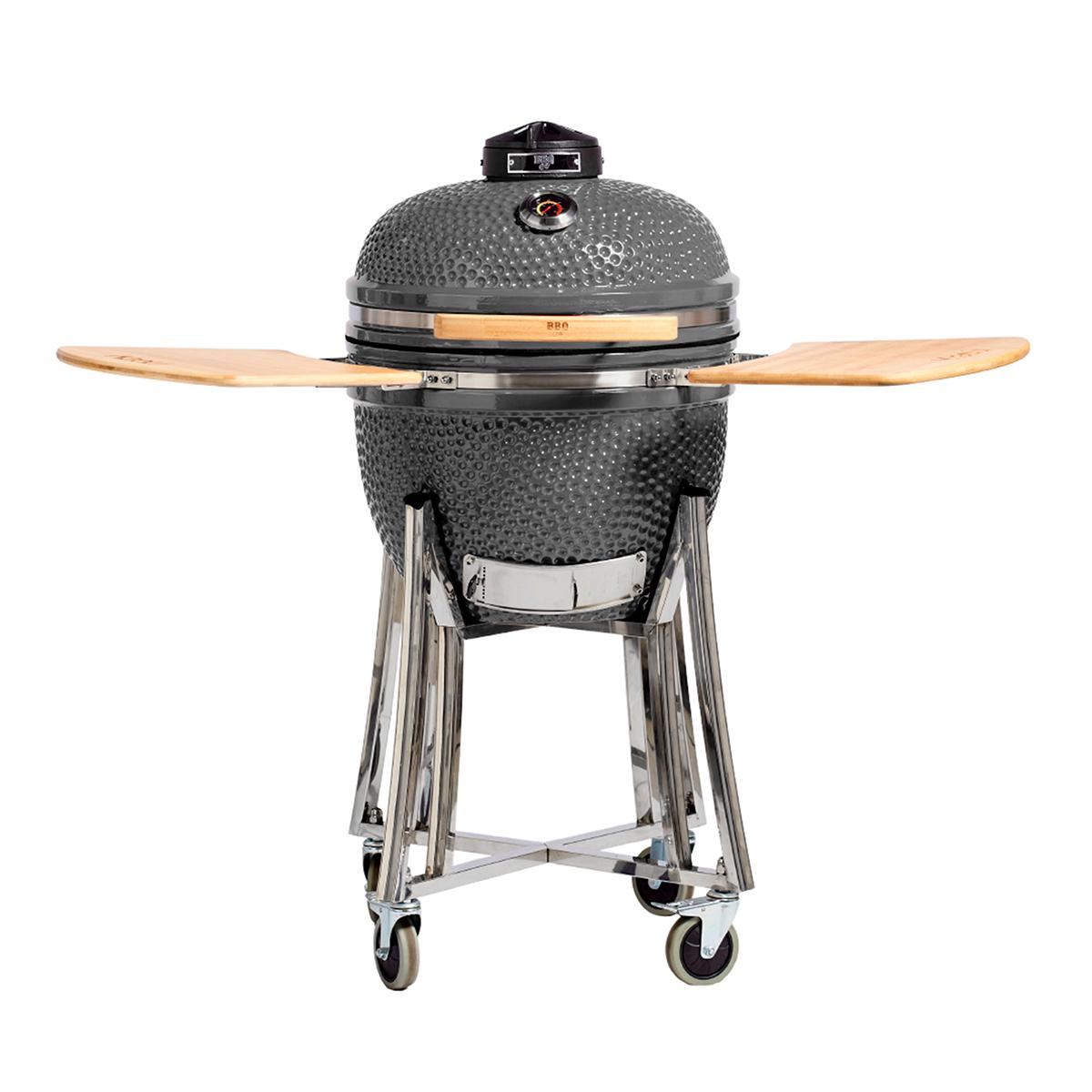 Parrilla Kamado Bbq Grill Kadu K18 Ahumador Ceramico Gris