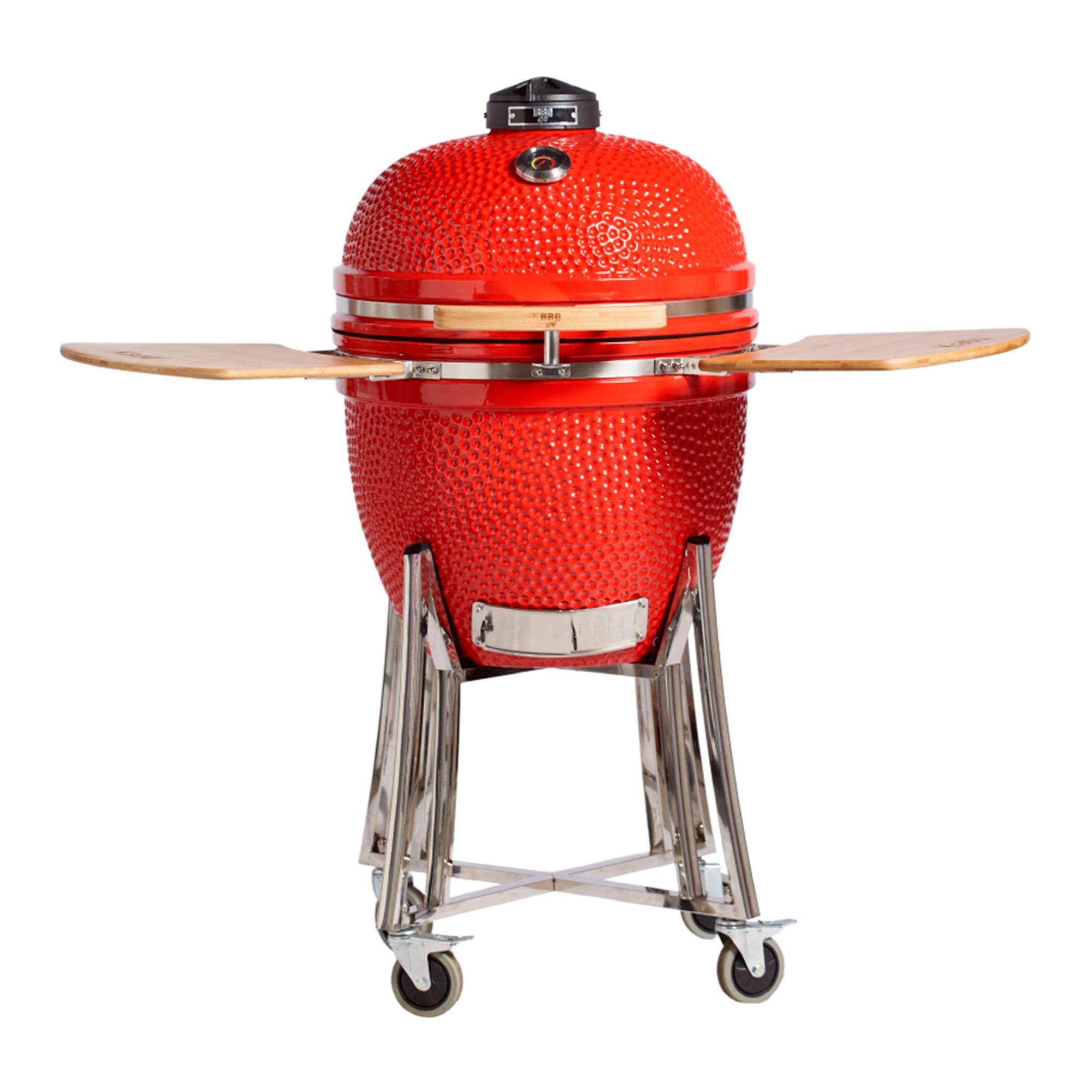 Parrilla Kamado Bbq Grill Kadu K25 Ahumador Ceramico Rojo con funda