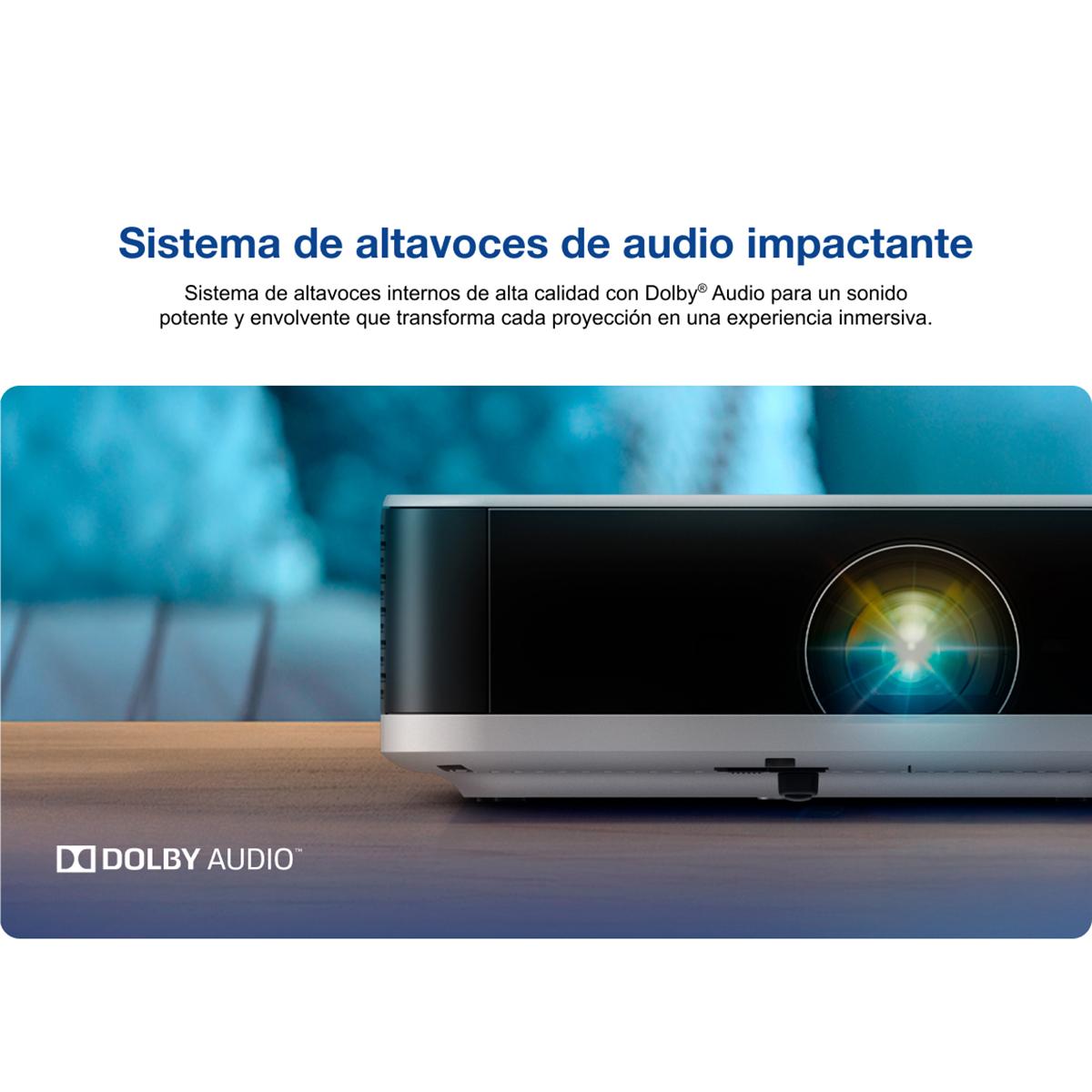 Proyector Smart Portátil EF30 3LCD Full HD Google TV Blanco