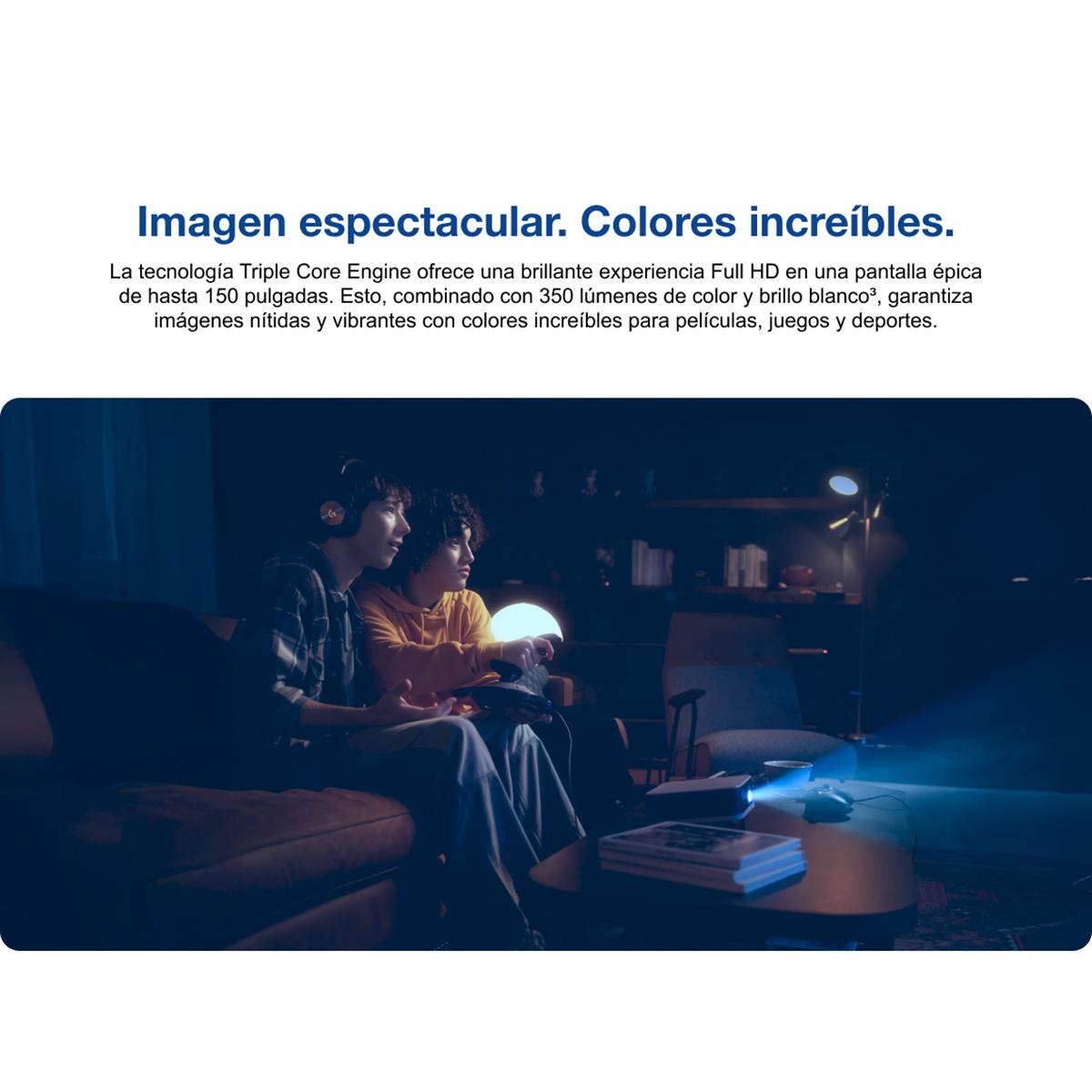 Proyector Smart Portátil EF30 3LCD Full HD Google TV Blanco